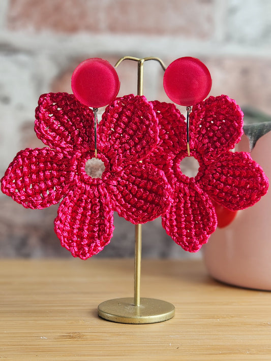 Boucle jasmin crochet fuchsia (grande)