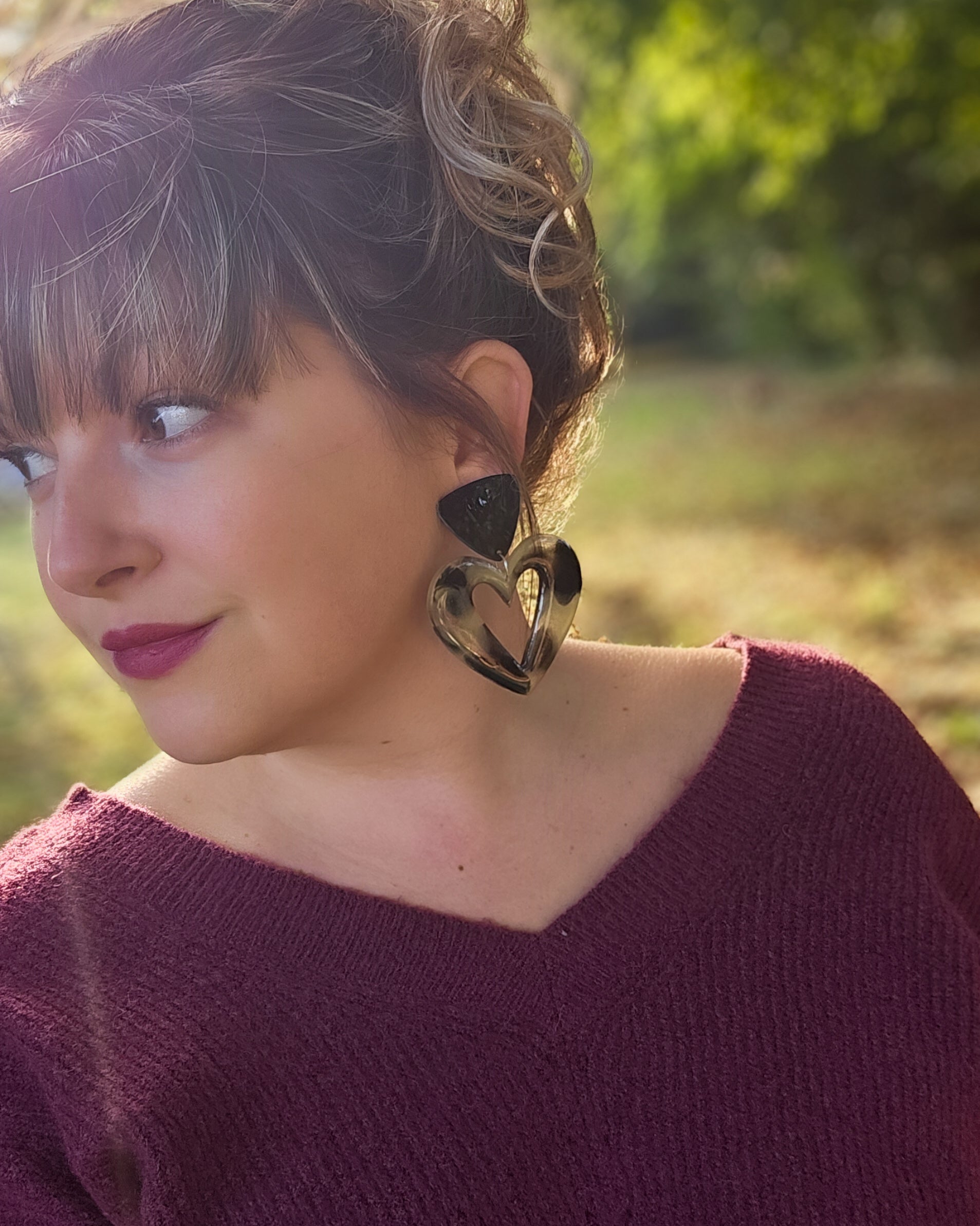 Boucle cœur marbré