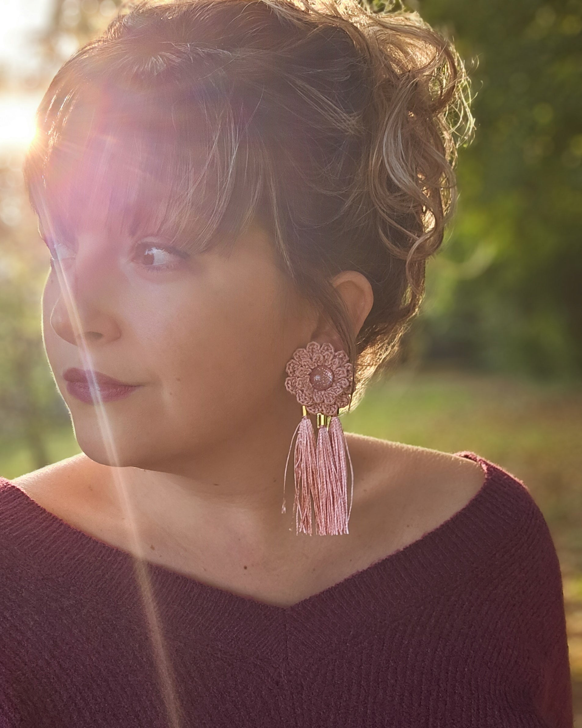 Boucle dahlia pompon rose