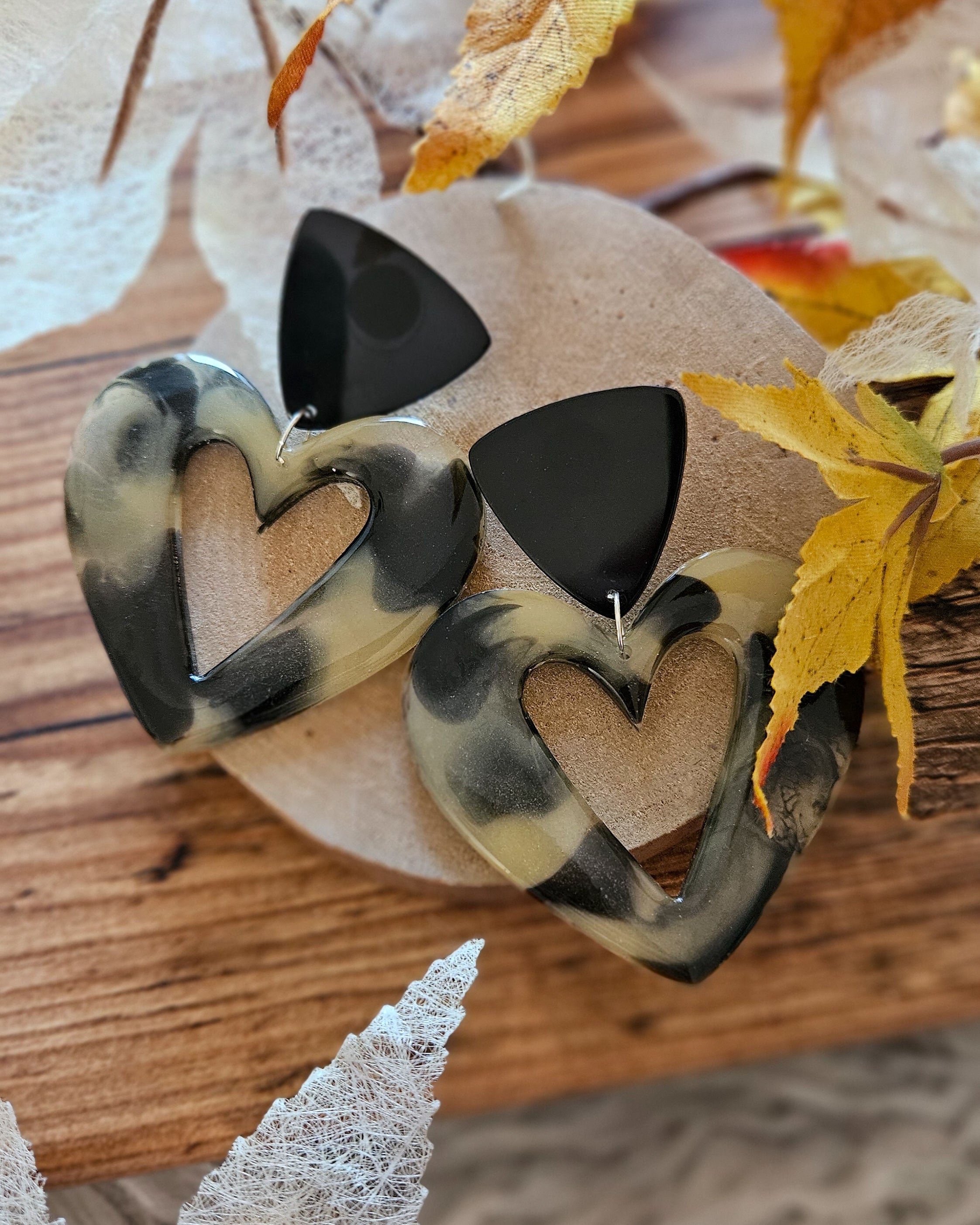 Boucle cœur marbré