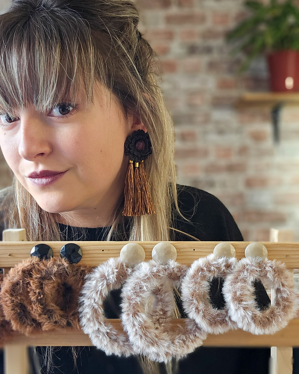 Créole féline beige & sable 7cm