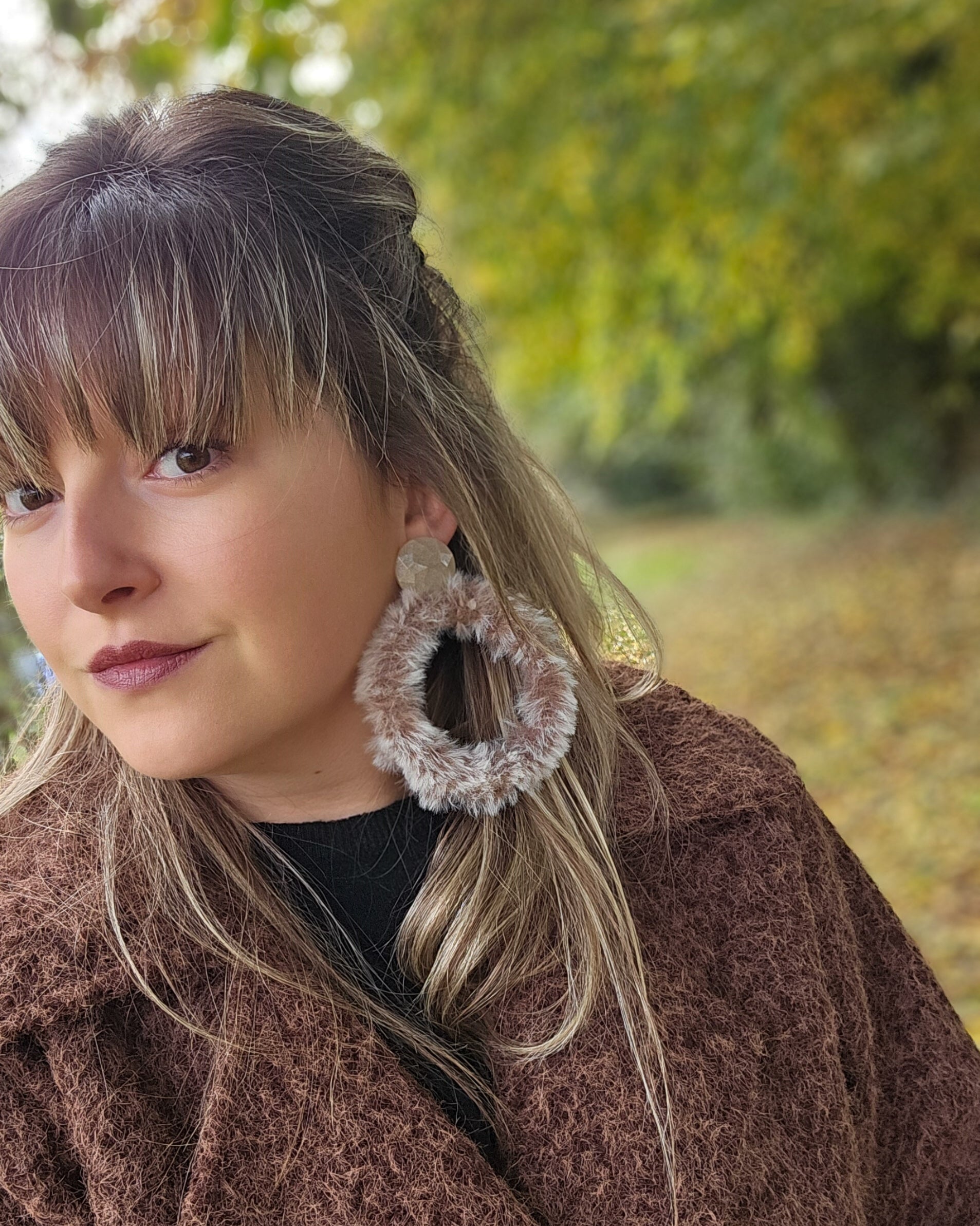 Créole féline beige & sable 7cm