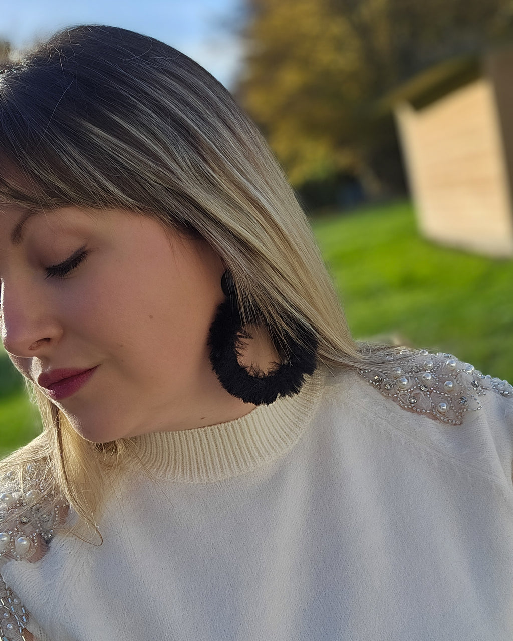 Créole féline noire 5cm