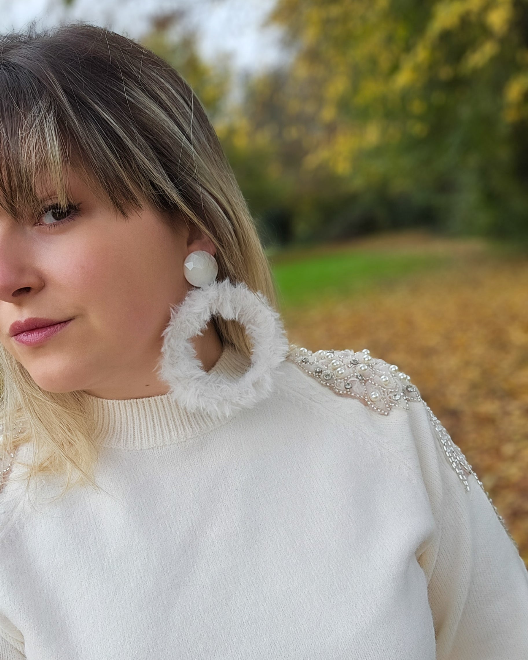 Créole féline ivoire 7cm