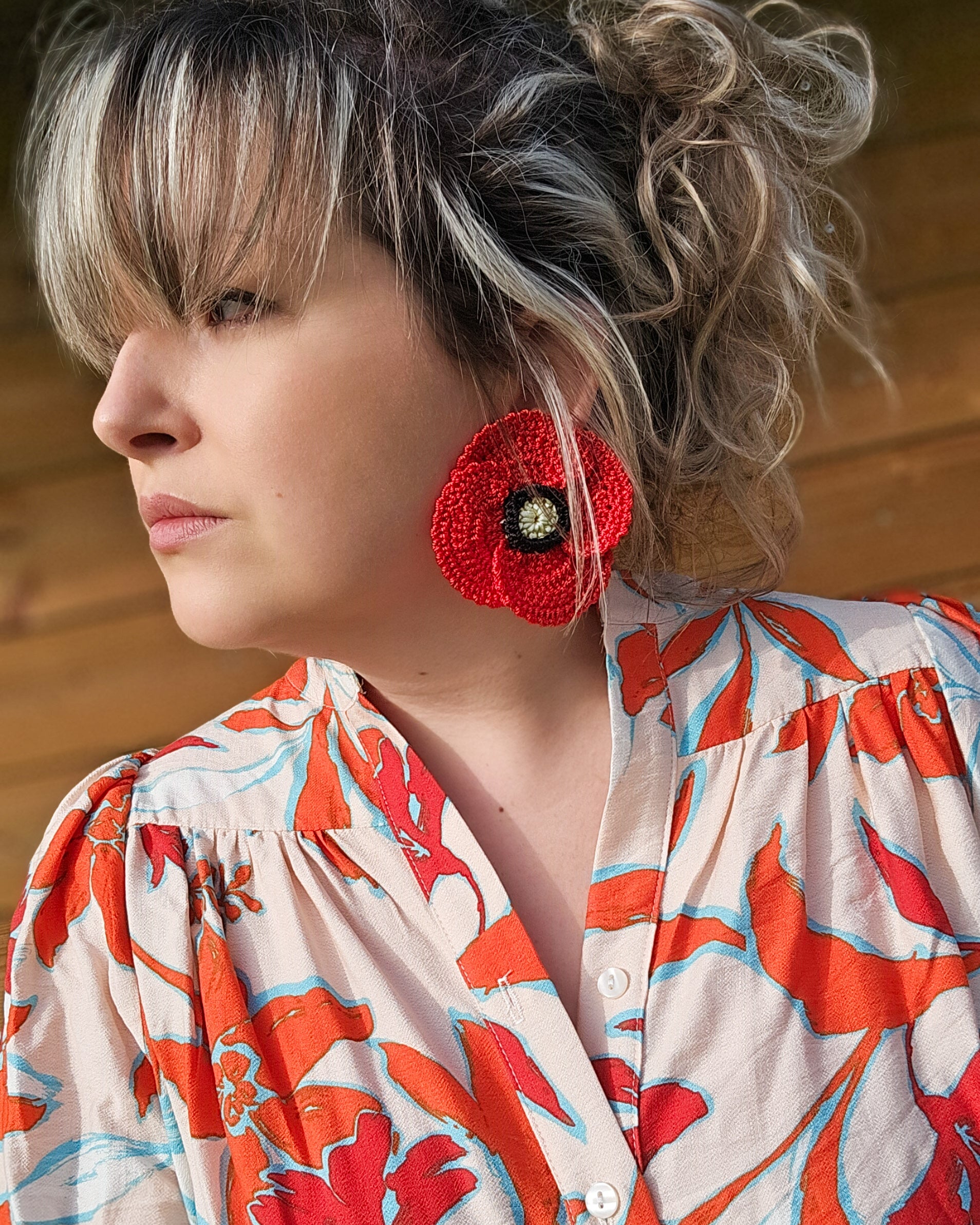 Boucle coquelicot crochet