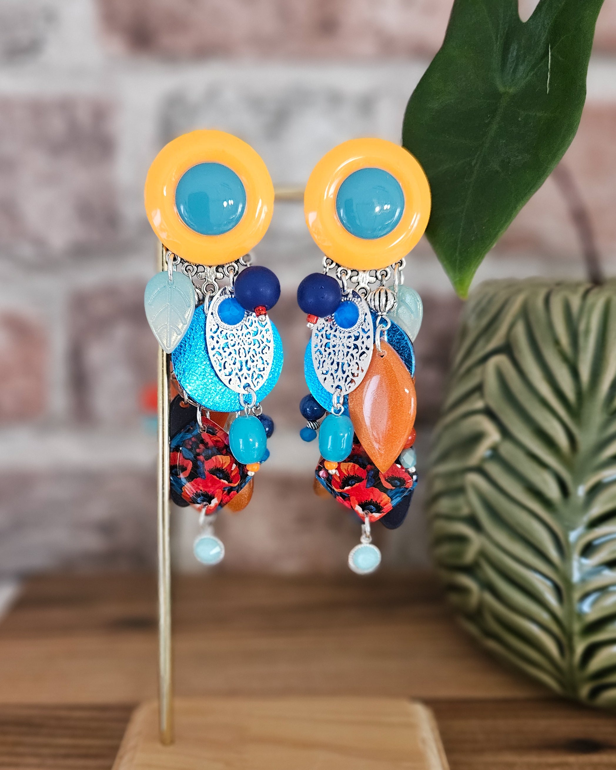 Boucle cascade orange|azur