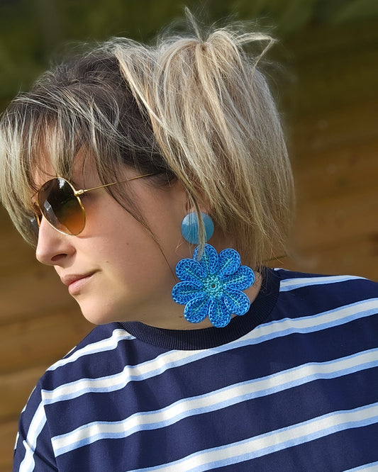 BO marguerite bleu ciel/bleuet
