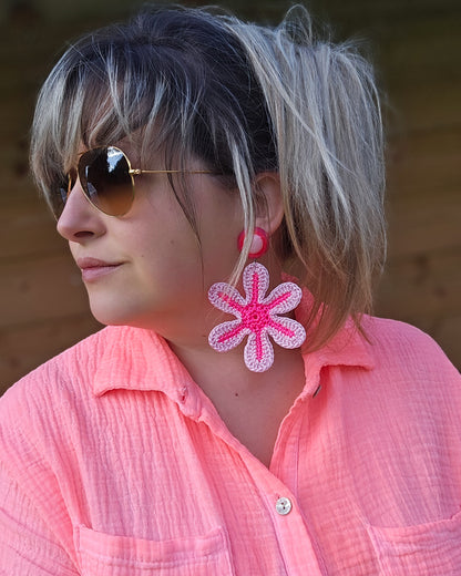 BO fleur nuage rose pastel/rose fluo
