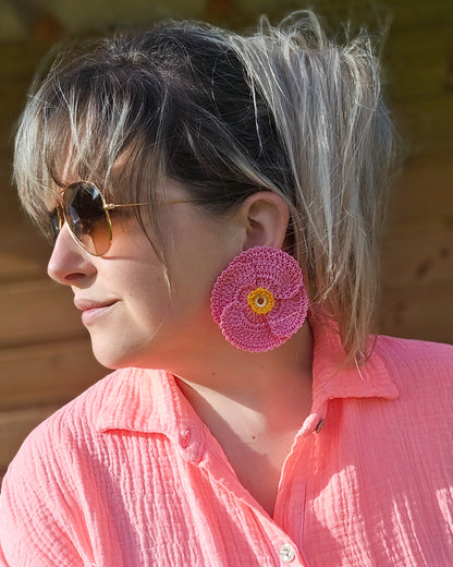 Boucle coquelicot crochet (rose)