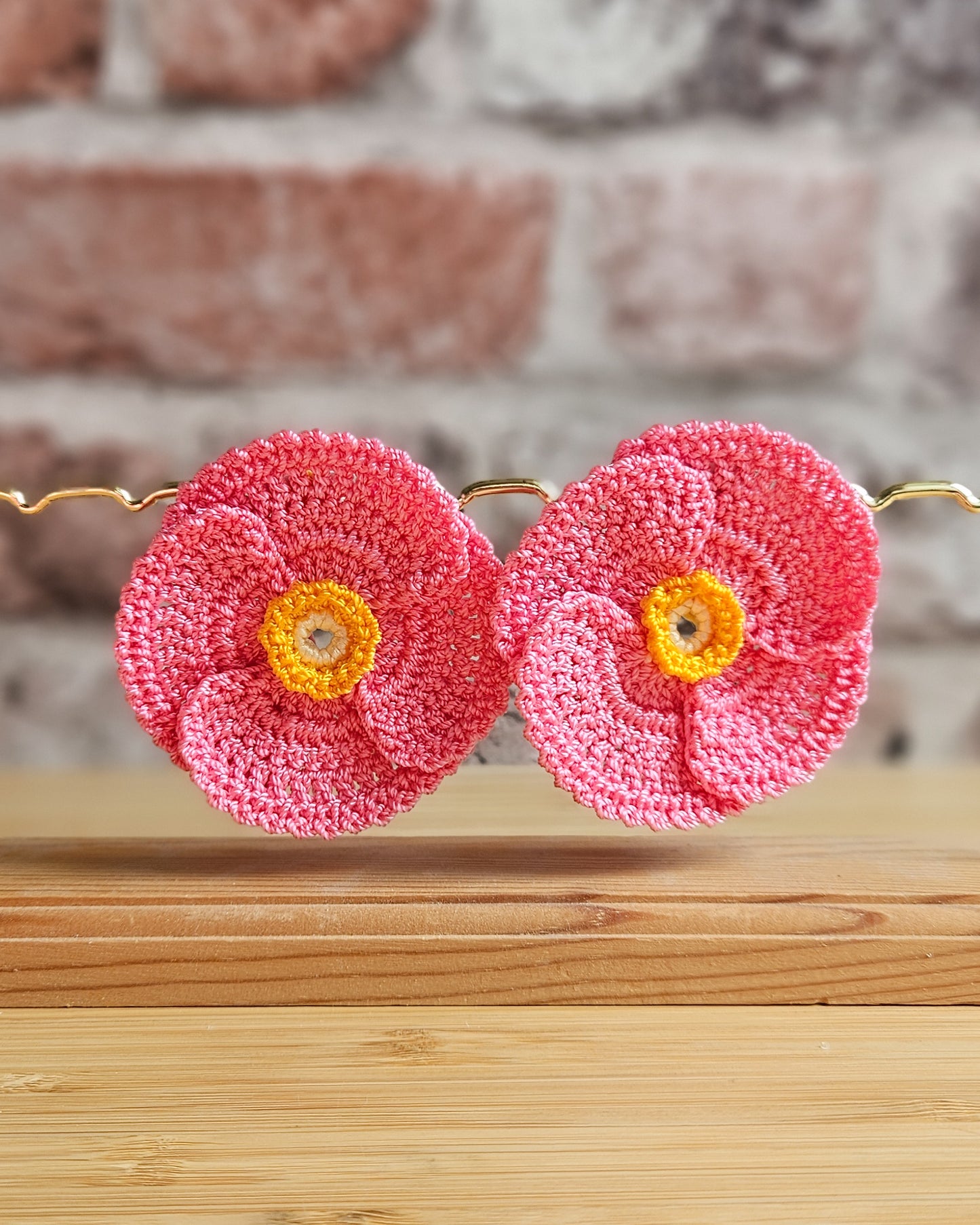 Boucle coquelicot crochet (rose)