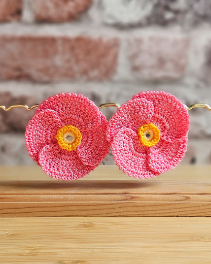 Boucle coquelicot crochet (rose)