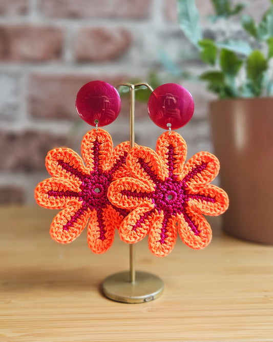 BO marguerite orange fluo/framboise