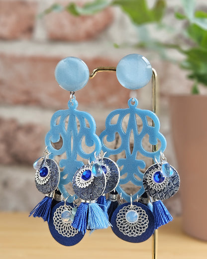 Boucle chandelier bleu
