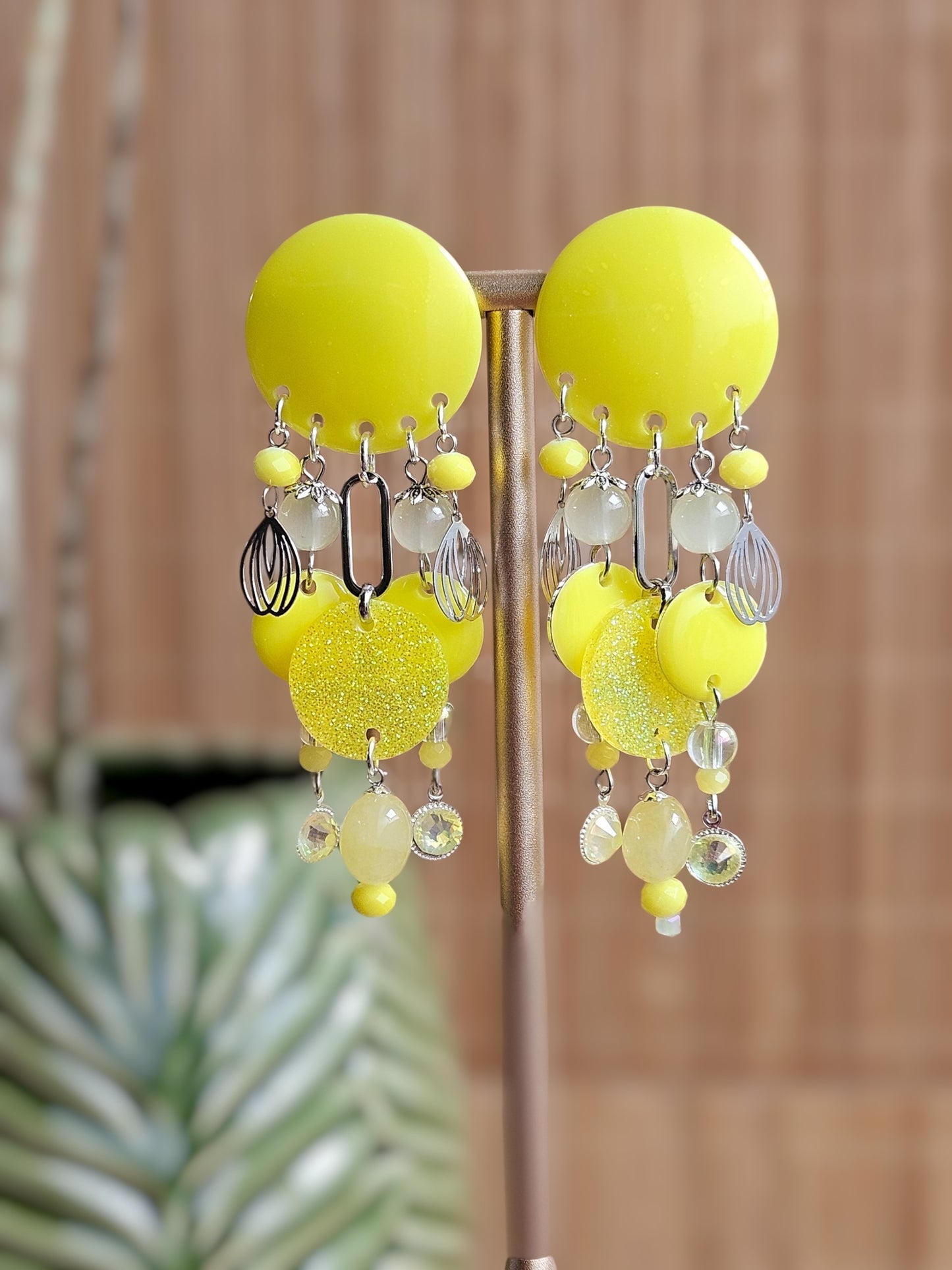 BO pluie de perles jaune citron