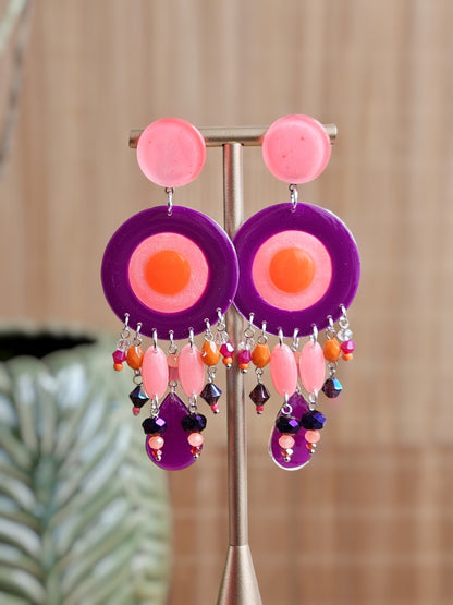 BO pluie de perles néon violet, rose & orange