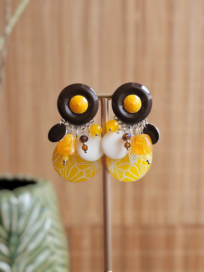 Boucle choco & jaune safran (M)