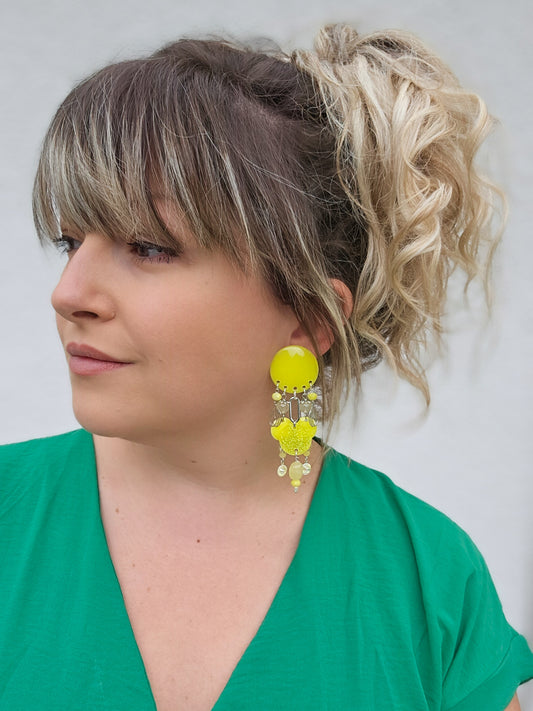 BO pluie de perles jaune citron