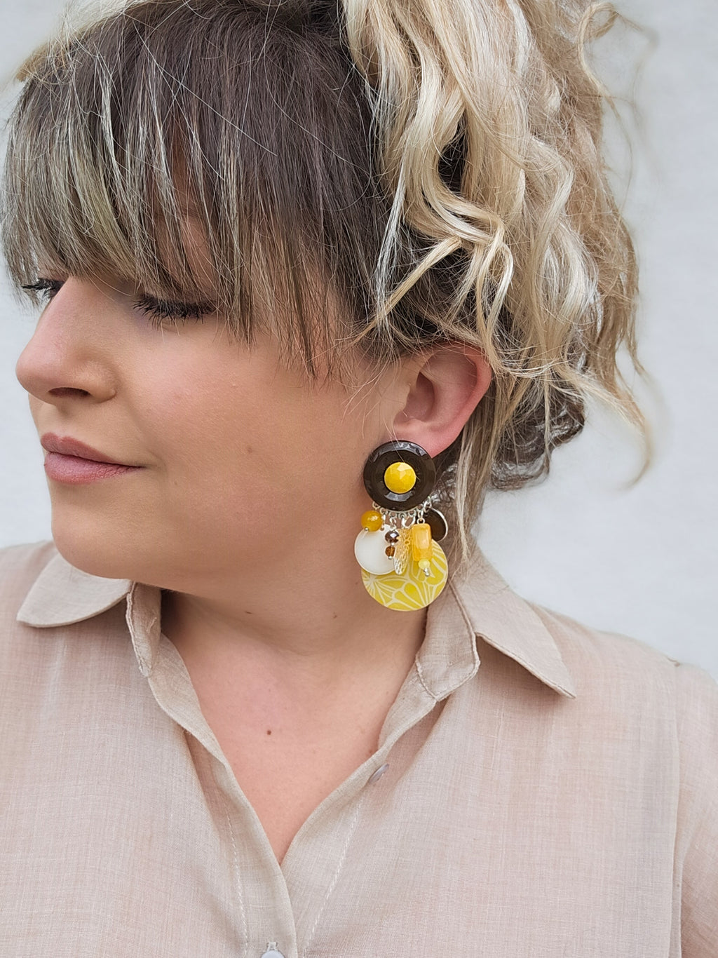 Boucle choco & jaune safran (M)