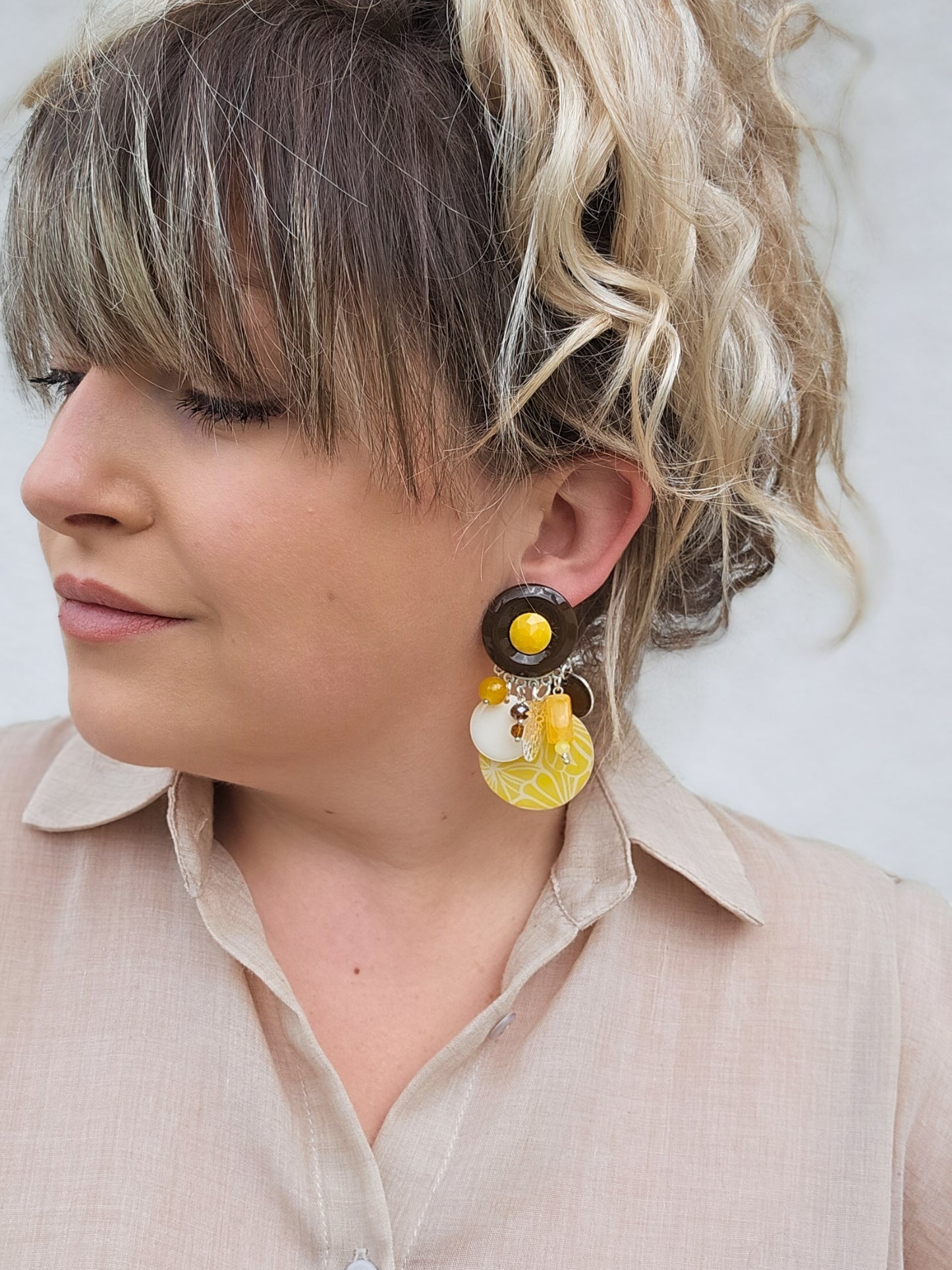 Boucle choco & jaune safran (M)