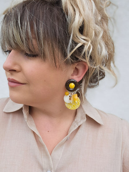 Boucle choco & jaune safran (M)
