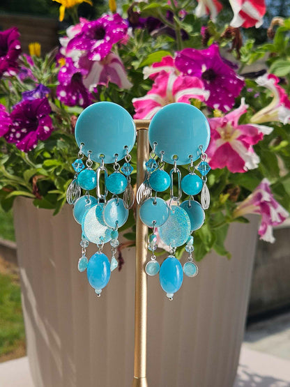 BO pluie de perles turquoise
