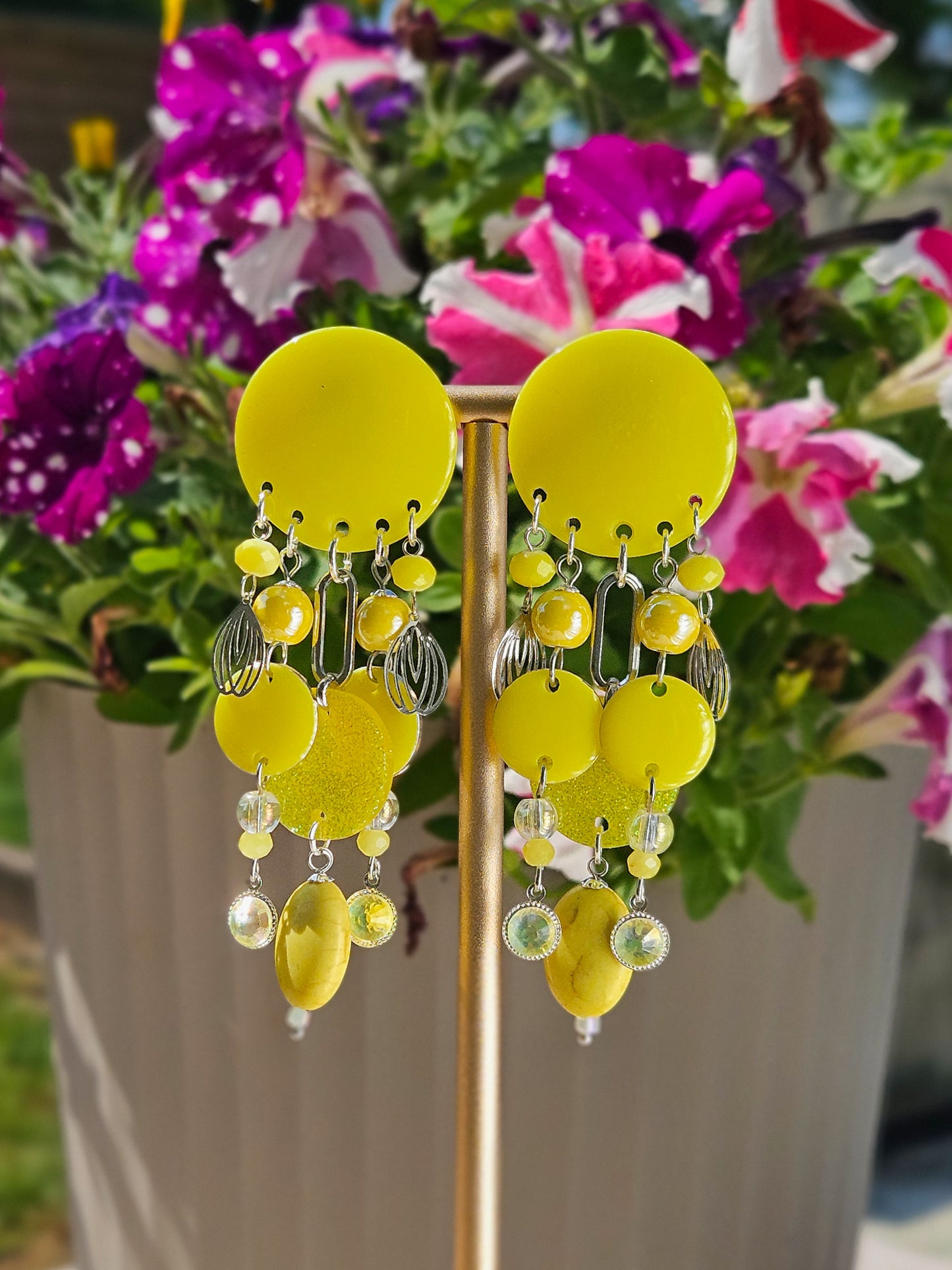 BO pluie de perles jaune citron