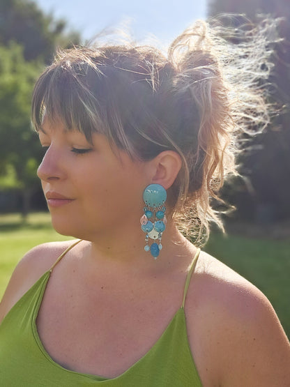 BO pluie de perles turquoise