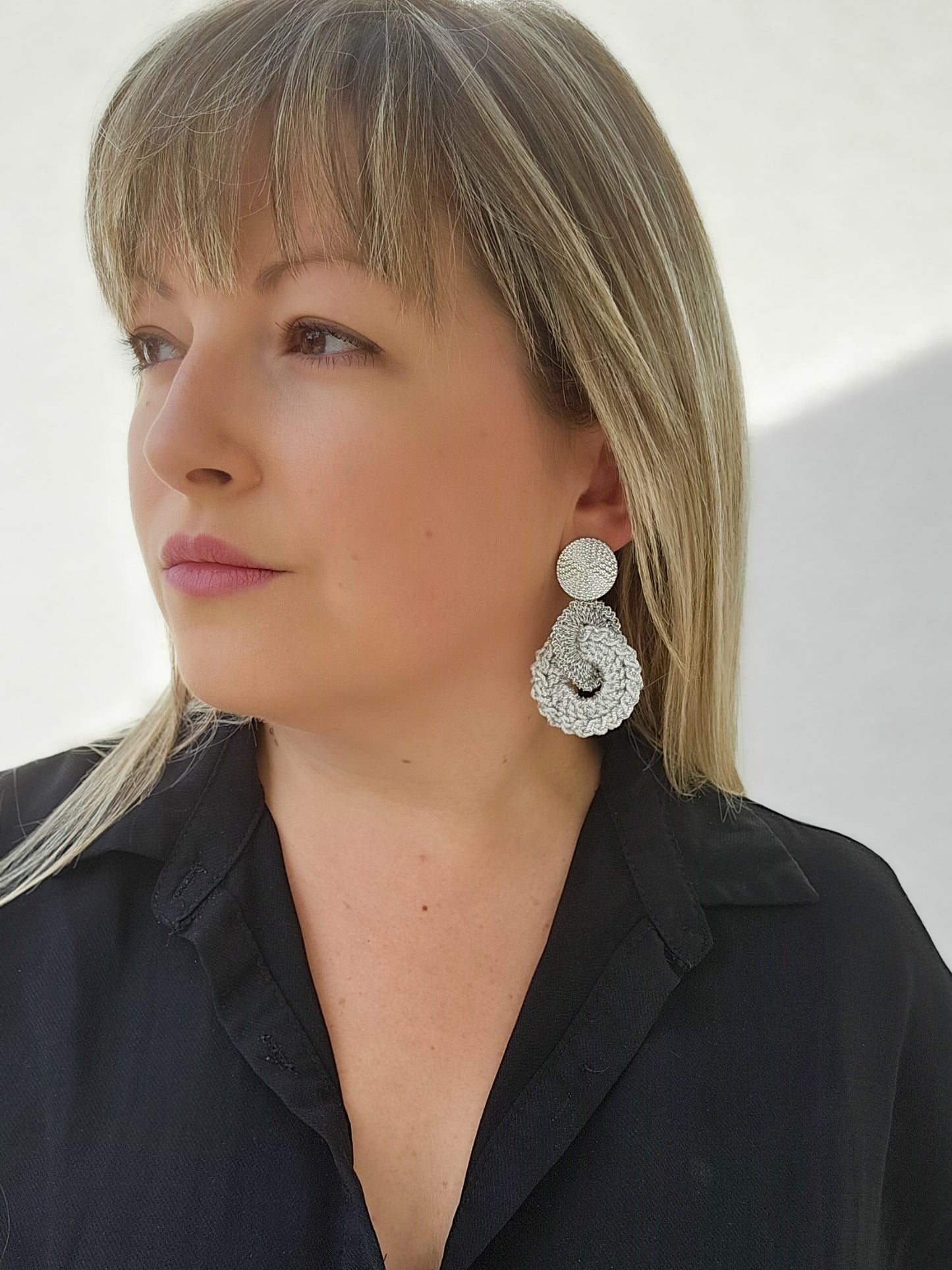 BO maillons crochet blanc argent