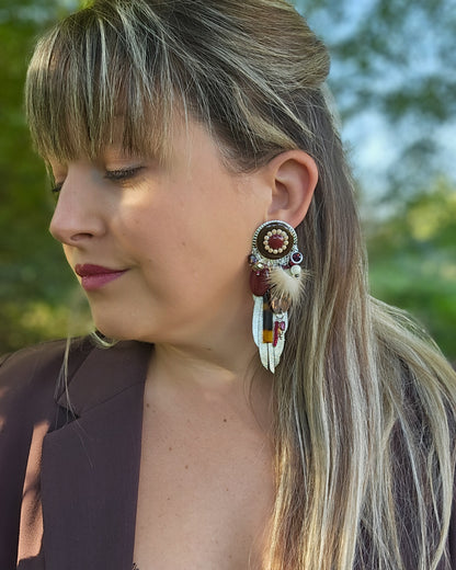 Boucle marron, bordeaux & sable