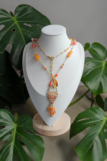Sautoir crochet poisson orange